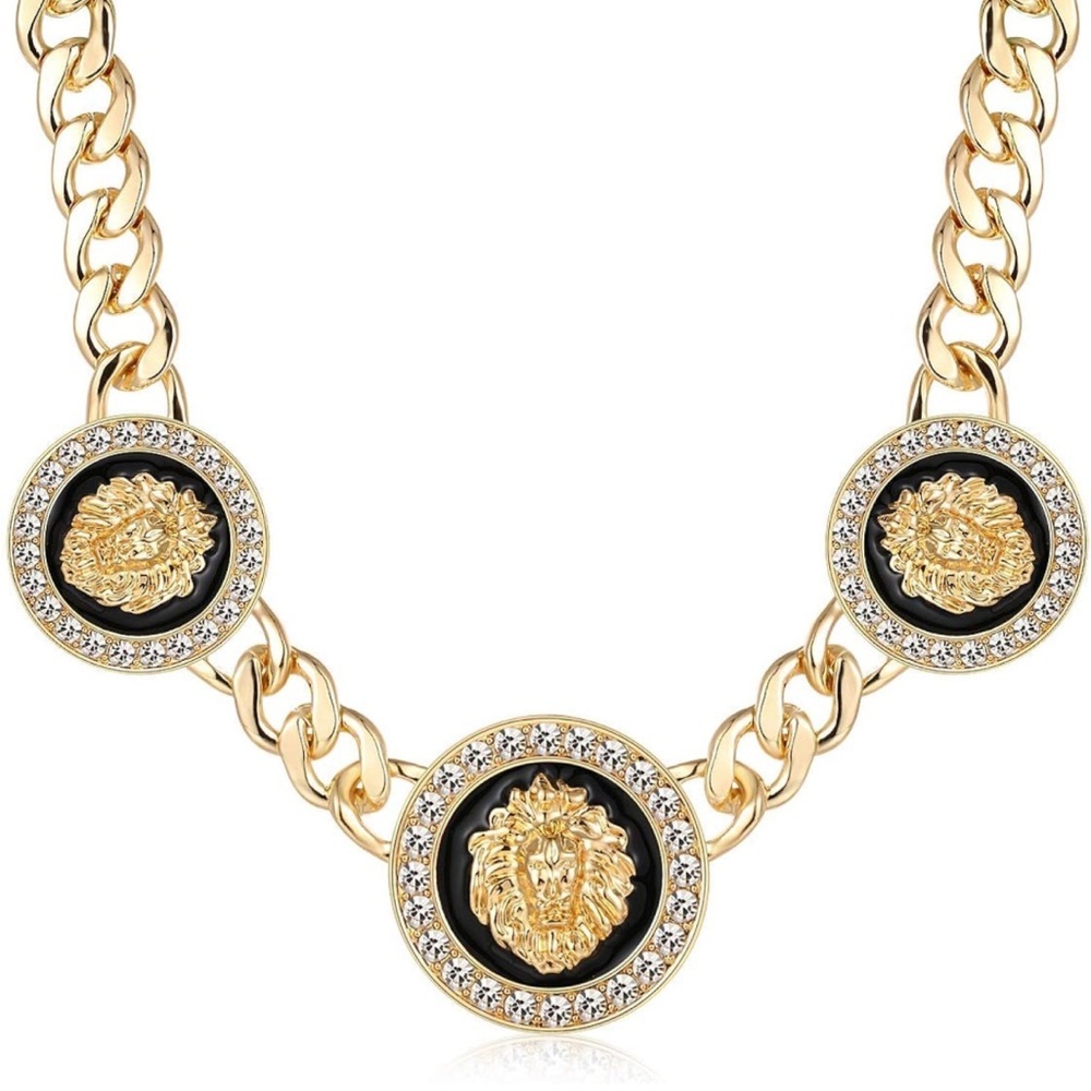 18k Vermeil Luxe Lion Necklace with Versace Vibes